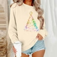 thumbnail image 2 of Christmas Women's Sweatshirts Fashion Casual Printed Shirts Pullover Round Neck Rhinestone Loose Long Sleeve Blouse Sweatshirt Top, 2 of 6