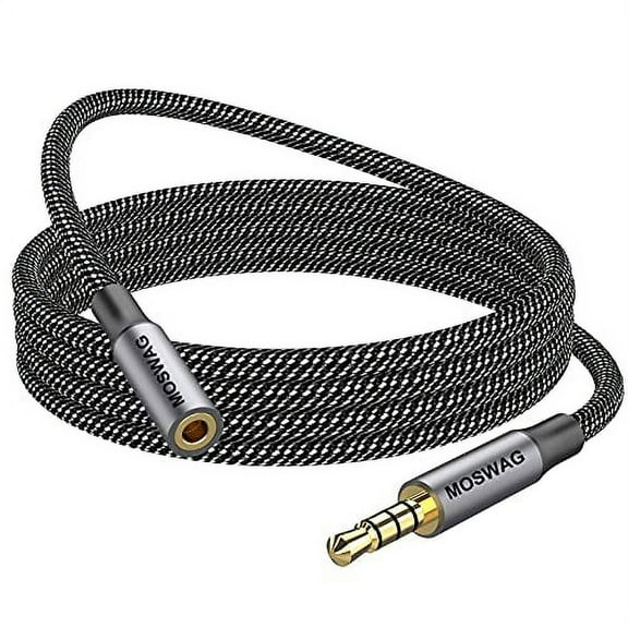 MOWSAG 13.12FT/4Meter Long 3.5mm Extension TRRS 4-Pole Headphone Cable Male to Female Audio Cable Nylon Braided Compatible for Home/Car Stereos Smartphones Headphones Tablets Media Players a
