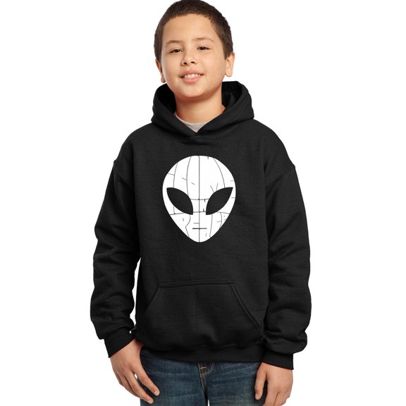 LA Pop Art Boy's Word Art Hooded Sweatshirt - I COME IN PEACE