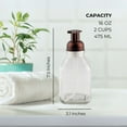 thumbnail image 6 of Cornucopia Brands 16-Ounce Square Glass Foaming Soap Dispensers (2-Pack, Clear Bottle w/Bronze Color Pump), 6 of 9