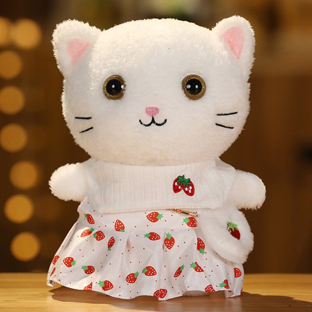 30cm Cartoon Lalafanfan Cat Plush Toy Stuffed Animal Plushie Cat with Clothes Plush Soft Toys Cats Doll Kids Girls Birthday Gift1030cm Deng Xun unisex