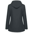 thumbnail image 2 of Pxiakgy winter coats for women Women Solid Rain Outdoor Plus Size Hooded Raincoat Windproof Jacket Coat womens winter coats Dark Grey + US 18, 2 of 6