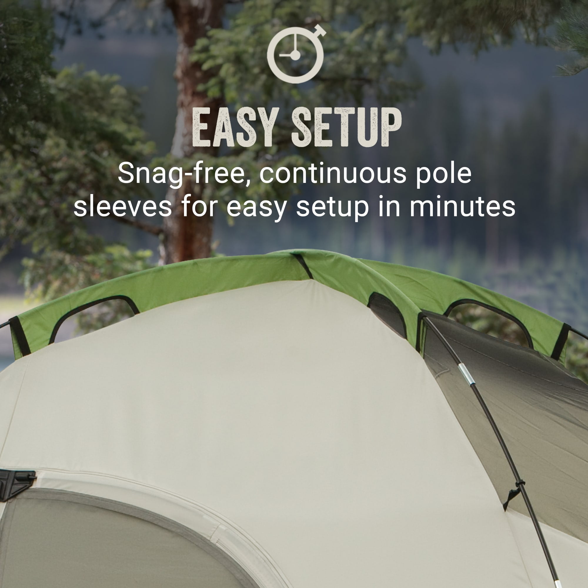 Coleman 8-Person Montana Cabin Camping Tent with Hinged Door, Green