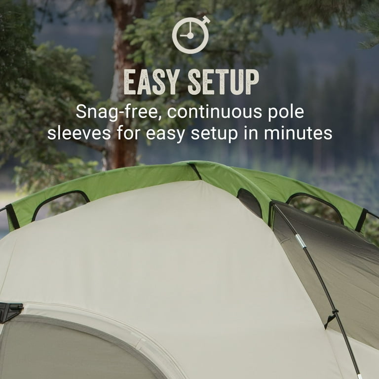 Coleman 8-Person Camping Dome Tent, 1 Room, Montana Series, Green