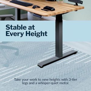 Vari ComfortEdge Electric Standing Stand Up Desk Ergonomic Work and Gaming Table 72x30” Butcher Block