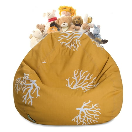 Animal Bean Bag Chairs Majestic Home Goods Coral Stuffed Animal Storage Bean Bag Chair Cover w/ Transparent Mesh Base, Multiple Colors ()