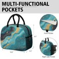 thumbnail image 6 of Obrewu Teal Gold Marble Lunch Bag for Adult, Insulated, Leakproof, Oxford Cloth, 6 of 7