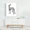 thumbnail image 2 of Whippet - Drawing Dog Animal Line Art Abstract Sketch Black and White Illustration White Framed Wall Art Print 12 x 16 inches, 2 of 3