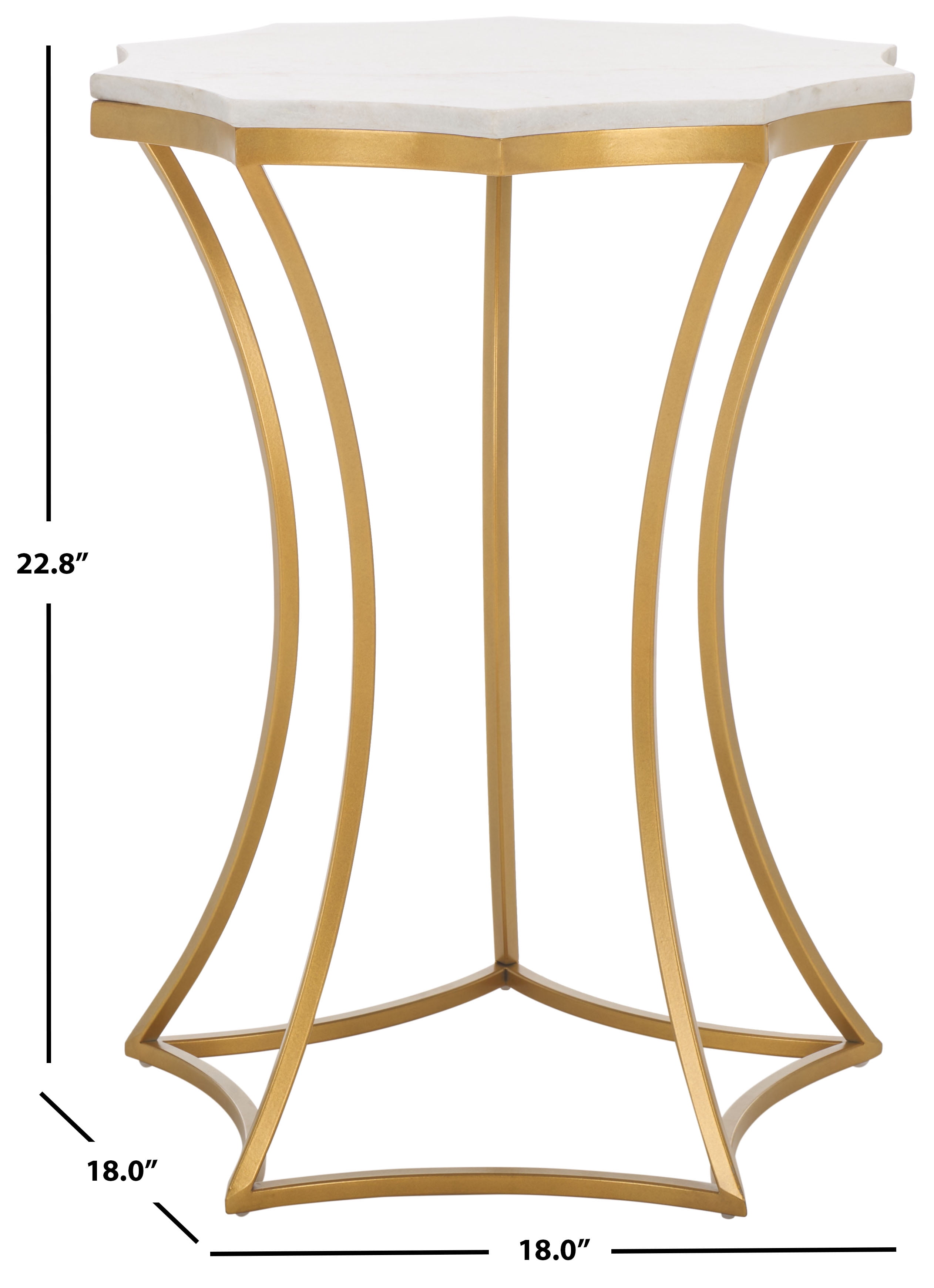 Safavieh Starbella Glam Metal And Marble Free Form End Table, White / Gold