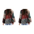 thumbnail image 4 of Sonducket Camisa de mujer de poliéster cuello plisado Casual elegante lavable a mano blusa bohemia salidas diarias camisas de oficina ropa verde S Type2 NO2 Sonducket CBP137686, 4 of 6