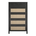 thumbnail image 3 of Wimberly 5 Drawer Dresser, Black Oak with Faux Rattan, 3 of 7