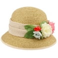 thumbnail image 2 of Women's Straw Braid Flower Cloche Hats, 2 of 6