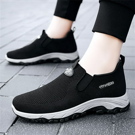 

NEGJ Fashion Summer And Autumn Men Sneakers Fly Woven Mesh Breathable And Comfortable Slip On