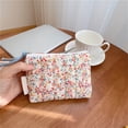 thumbnail image 5 of Quilted Cotton Toiletry Bag Cute Flower Pattern Coin Purse Small Makeup Pouches Women Girls Storage Bag, 5 of 9