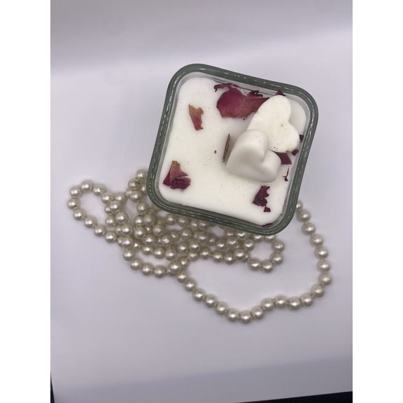 Love Knot Candle Shop Sangria Scented Soy Candle, Winter's Glass Hand-Poured 8 oz Pink Sangria Soy Candle Infused with Organic Red Flowers With Soy Wax Melt Toppers