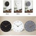 thumbnail image 2 of 12 Inch White Wall Clock Battery Operated Silent Non Ticking Modern Simple Minimalist Decorative for Kitchen Bedroom Office Living Room, 2 of 13