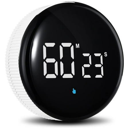

Galnuat Rechargeable Kitchen Timers Magnetic Productivity Timer with LED Display Digital Classroom Visual Timer for Kids(White)