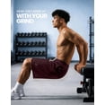 thumbnail image 3 of NY Threads Men's Athletic Shorts Quick Dry Loose-Fit Lightweight Running Workout Gym Shorts with Pockets, XX-Large, Burgundy, 3 of 7