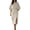 Khaki, variant on KIHOUT Women 2 Piece Elegant Office Outfit Batwing Short Sleeve Top High Waist Button Decor Slit Midi Skirt Business Casual Matching Set With Pockets