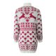 thumbnail image 3 of Gibobby Suéter Divertido navideños Suéter de cuello de Navidad para mujer Vestido envuelto Vestido de manga larga Vestido a rayas de bloque de color (Rojo, L), 3 of 5