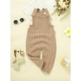 thumbnail image 3 of Bagilaanoe Newborn Baby Girl Boys Knit Jumpsuits Solid Color Sleeveless Bodysuits 3M 6M 9M 12M 18M Infant Fall Ribbed One Piece Romper, 3 of 8