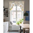 thumbnail image 4 of Daisy Spring Floral Swag Valances for Windows, Small Curtains Drapes, Farmhouse Botanical Bees Elegant Kitchen Window Curtains Over Sink Window Treatment Valance for Bedroom/Bathroom 56"x36", 4 of 5