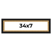 34x7 Frame Gold Real Wood Picture Frame Width 2.25 Inches | Interior Frame Depth 0.5 Inches |