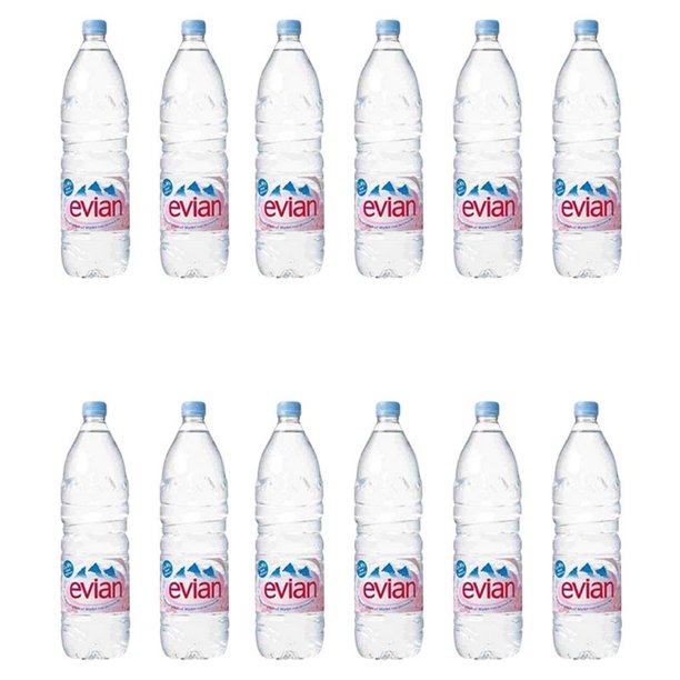 Evian Natural Mineral Water 1.5L (Pack of 12)