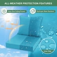 thumbnail image 6 of Ottowood Outdoor Deep Seat Cushions Set of 4, 19x19x3 Water-Repellent Patio Cushions, Teal, 6 of 7