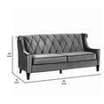 thumbnail image 5 of Saltoro Sherpi Fabric Sofa with Button Tufted Backrest and Sloped Rolled Arms, Black, 5 of 5