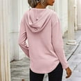 thumbnail image 3 of Womens Hooded Tunic Tops, Long Sleeve Shirts for Women Plus Size Casual Loose Fit Solid Color V Neck Dressy Blouses Fall Clothes, 3 of 4