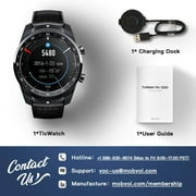 Ticwatch Pro 2020 Smartwatch 1GB RAM, GPS Layered Display Long Battery Life, Wear OS by Google, NFC, 24H Heart Rate, Sleep Tracking, Music, IP68 Water Resistance, Compatible with Android/iOS, Black
