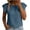 Navy40, variant on Cute Tops for Women Crew Neck Gathered Ruffle Flutter Short Sleeve Blouse, Solid Cotton Linen Blend Casual Top, Loose Fit Summer Tee Shirt Womens Summer Tops