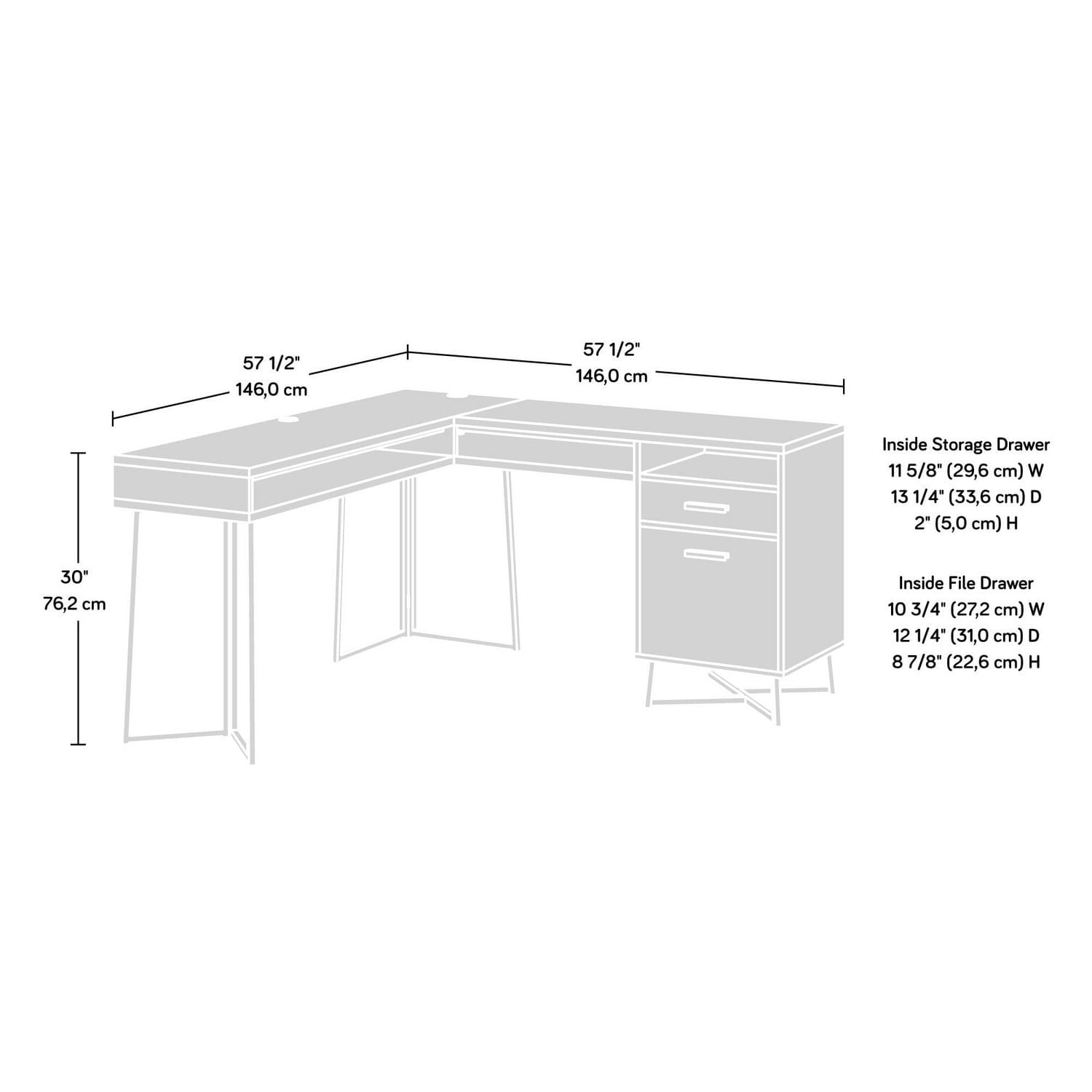 Sauder Canton Lane L-Desk, Brew Oak, 431209