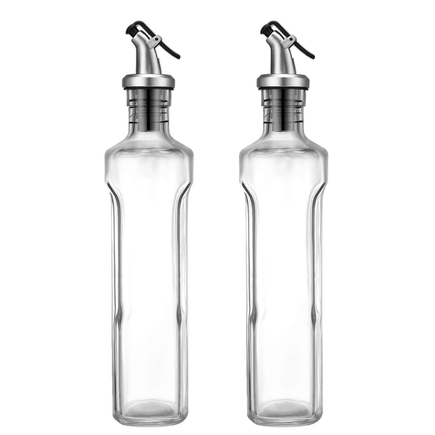 Reuvv Olive Oil Dispenser Bottle Automatic Open No Drip Glass Bottle Kitchen Oil Vinegar Measuring Spout Bottle Lead-Free Glass Oil Dispenser 280ML 
