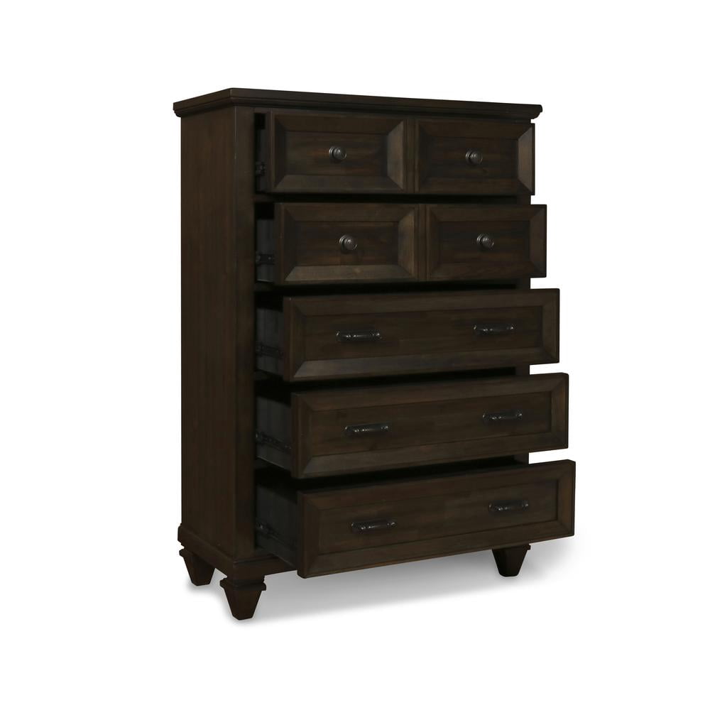 New Classic Furniture Sevilla 5-Drawer Solid Wood Chest in Walnut