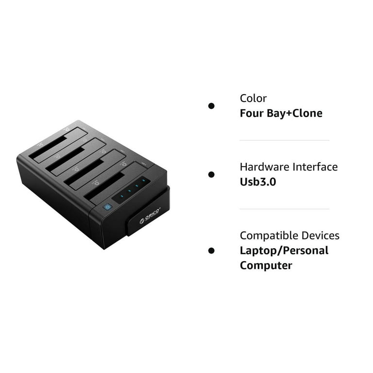 4-Bay USB 3.1 to SATA Hard Drive Docking Station, 10Gbps USB Hard Drive  Dock, External 2.5/3.5 SSD/HDD, SATA I/II/III, Docking Station, Hot-Swap  Hard