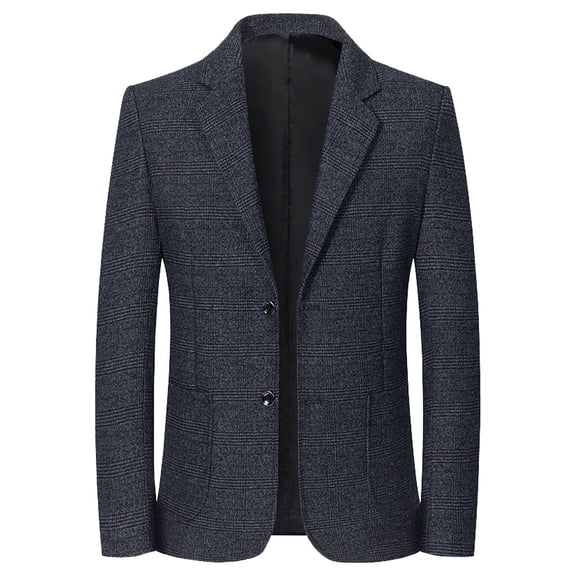 LRen Men's Plaid Blazer Button Down Lightweight Regular Fit Plaid Suit Sport Coat Jacket Casual Daily Dress Jacket Sport Coat,180,A1-Dark Gray