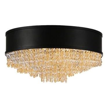CWI Lighting Medina 7 Light Drum Shade Metal Flush Mount Light in Black