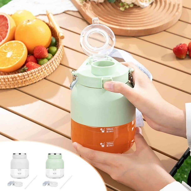 Xihbxyly Exprimidor Portátil, Multifuncional, de Gran Capacidad, 800 Ml, Potente Motor para Mezclar Hielo y Frutas, Diseño Inalámbrico, Ideal para Picnics Al Aire Libre, Ideal para Viajes, 80 W de Po