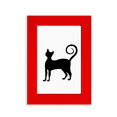 thumbnail image 1 of Black Cat Mewing Elegant Animal Outline Picture Display Art Red Photo Frame, 1 of 4