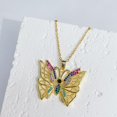 thumbnail image 3 of Nicho personalidad hip-hop joyería de moda diseño sentido color circón mariposa collar colgante mujer J JFHHH pequeña, 3 of 4