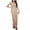 Beige, variant on IROINNID Sundress For Women Dress European And American Sexy Deep V Neck Strapless Summer Suspender Dress Full-Length Solid Color Dress