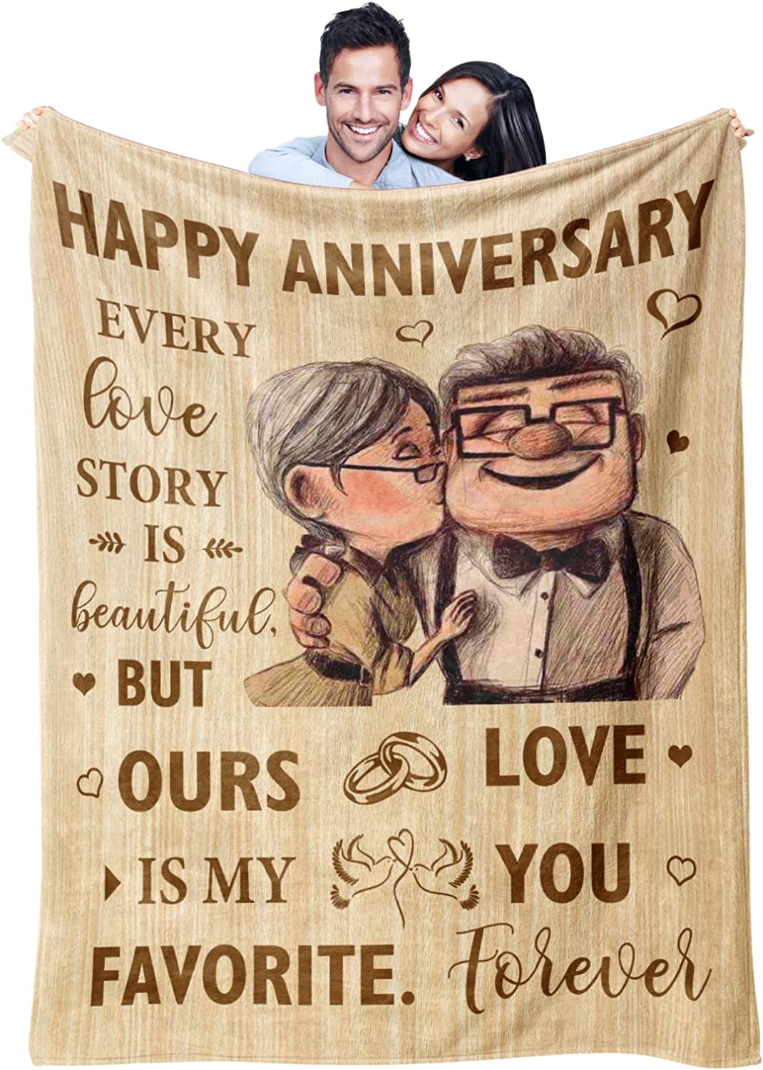 Wedding Anniversary Blanket Gifts for Him Her Wife Husband Men, Best  Romantic Anniversary Marriage Gift for Couple Mom Dad Parents, Happy  Anniversary