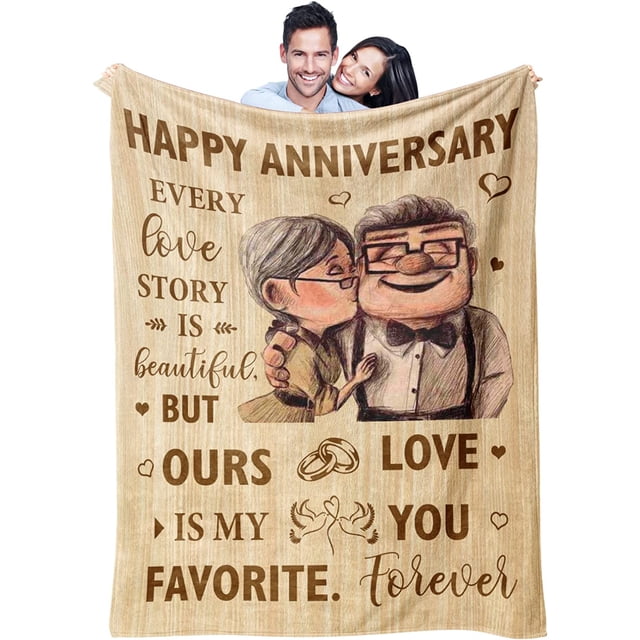 LHSHID 10th Anniversary Tin Gifts Blanket 10 Year Anniversary Wedding Gifts for Him Her Couples 10th Anniversary 10 Year Anniversary Decorations Blanket 50x60in