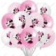 thumbnail image 2 of Globos de látex de Minnie Mouse de Disney, color rosa, para fiestas de baby shower, decoraciones para fiestas de cumpleaños de niñas, decoración de bodas, 10 o 20 unidades, 2 of 5