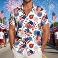 thumbnail image 4 of Leey-World 250 Anniversary Usa Shirt Mens Funny American Flag Shirts for Men: 4th of July Hawaiian Shirt Patriotic Button Down 250 Anniversary USA Outfits(Pink,S), 4 of 8