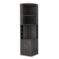 thumbnail image 2 of TUHOME Syrah Corner Bar Cabinet - Smoky Oak  Engineered Wood, 2 of 9