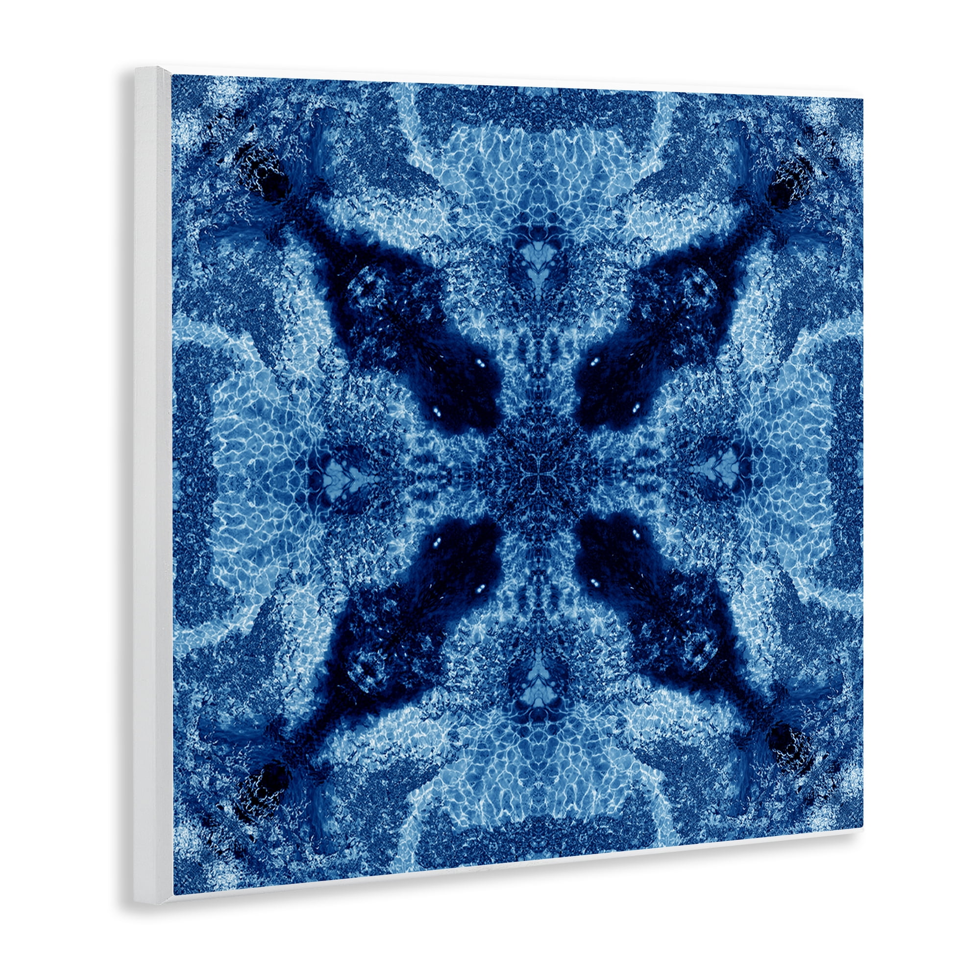Stupell Industries Blue Mosaic Motif Abstract Painting Unframed Art Print Wall Art, 12 x 12