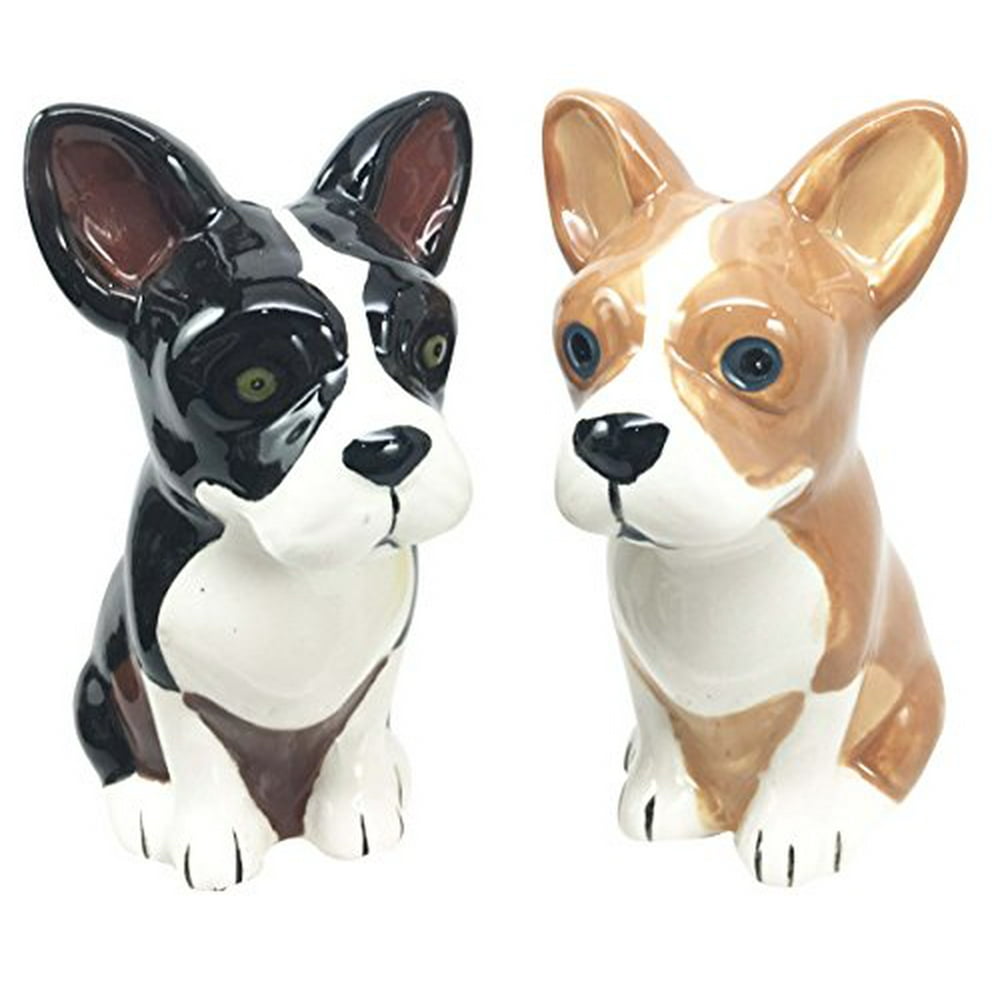 Adorable Frenchies French Bulldog Puppy Salt Pepper Shaker Set Ceramic
